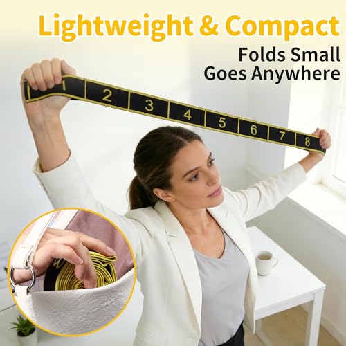 Stretch Strap, Yoga Stretching Band, Elastic Stretching Strap, Yoga Stretch Strap with 8 Loops, for Effective Stretching - color: Yellow