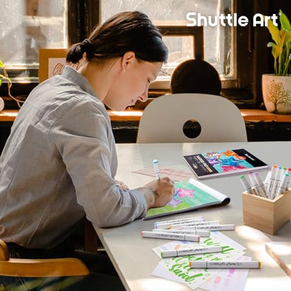 Shuttle Art Marker Pad,11.69”x8.27” Portable A4 Sketchbook, 60 Sheets Drawing Paper, 98LB/160GSM Smooth Surface Bleedproof Art Paper, Glue-Bound, Great for Beginners to Draw, Paint & Sketch - size: 11.69x8.27 inch
