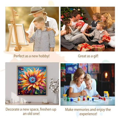Artunion Framed Paint by Numbers Kit for Adults Beginners & Kids Ages 8-12,Blossom Flower Paint by Number with Frame, Floral Paint by Numbers Kit on Canvas 10 * 10 Inch Without Easel - color: ZXT-237-F
