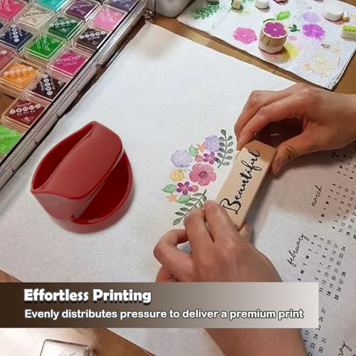 AEROVA 1 Pieces Block Printing Baren Tools Hand Printing Linocut Tools Printing Press Comfortable Handle - 4 inchs