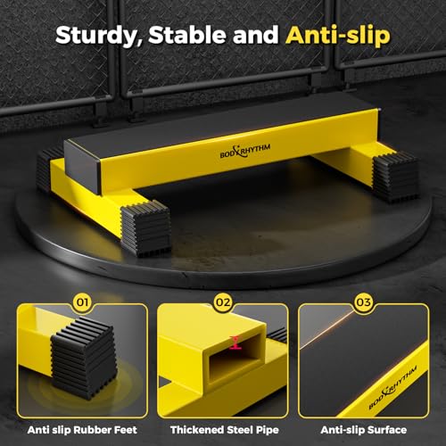 Upgraded Calf Raise Bar for Home Gym Workouts, Standing Calf Raise Machine for Calf Stretching, Squating, Foot Stretching, Anti-Slip Solid Calf Block, Ankle Calf Stretcher. - color: Yellow