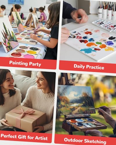 Canvas Boards 36 Pack, 9x12 Inch White Blank Painting Canvas Panels | 100% Cotton Art Supplies for Acrylics Oil Watercolor Tempera Paints - size: 9"x12" - 36pcs