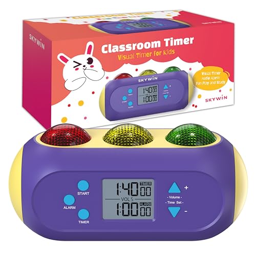 Visual Timer for Kids, Traffic Light Countdown with Light and Sound - ADHD | Toddler Classroom Timer, LCD Display, Red Yellow Green, Digital Timer for Home School, Teachers, Focus and Time Management