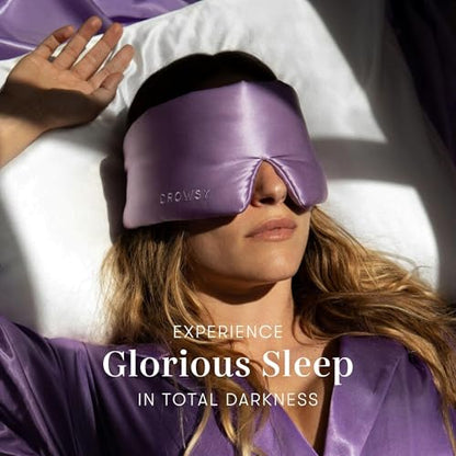 DROWSY Silk Sleep Mask - Face-Hugging, Padded Cocoon for Luxury Sleep in Total Darkness - 100% Pure Mulberry Silk (Lavender Haze) - color: Lavender Haze, size: 1 Count (Pack of 1)