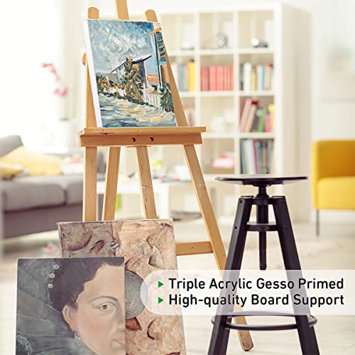 GOTIDEAL Stretched Canvas, 11x14 Inch Set of 7, Primed White | 100% Cotton Artist Canvas Boards for Painting, Acrylic Pouring, Oil Paint Dry & Wet Art Media - color: White, size: 11"x14"