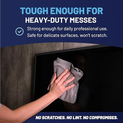 12" x 12" MW Pro Multi-Surface Microfiber Cleaning Cloths | Gray - 48 Pack | Premium Microfiber Towels for Cleaning Glass, Kitchens, Bathrooms, Automotive, Supplies & Products - color: Gray, size: 48 Count (Pack of 1)