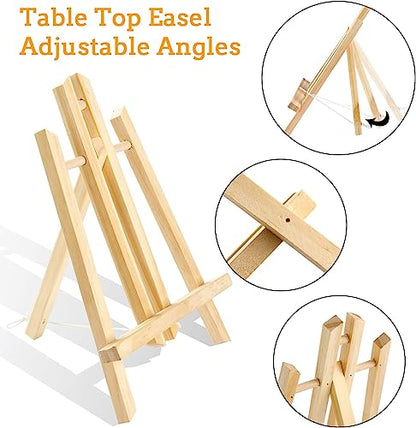 Qatalitic Set of 20 Wooden Easel, 12 Inches Display Easel Stand, H Frame Tabletop Stand for Painting Canvases, Art & Crafts, Business Card Display and Photo Sign Holder