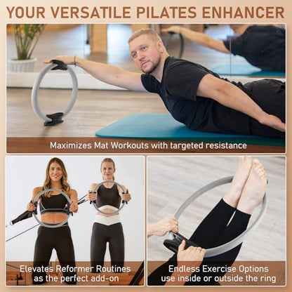 PhysKcal Pilates Ring, 15-Inch Magic Circle with Thick Padded Handle - color: Mist