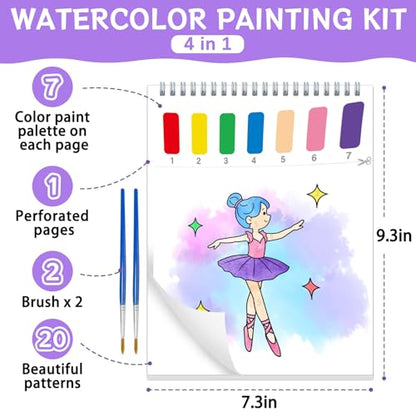 SOCOLER Paint with Water Coloring Books for Kids & Toddlers,Princess &Party | Mess Free Watercolor Painting Set, Water Color Painting Book,Craft Art Kit, Boys & Girls Birthday Gift, Travel Activity Toy - style: Princess and Party