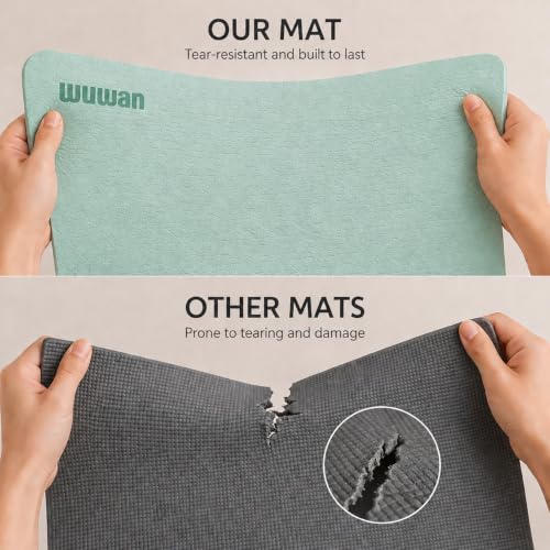 TPE Yoga Mat 72"x26"x0.4" Thick Non Slip Exercise Fitness Mat - color: Green
