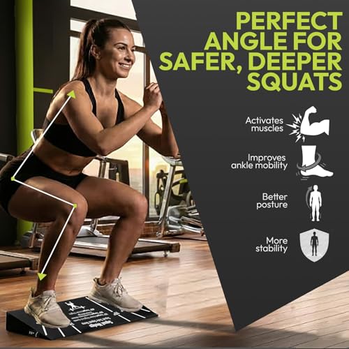 Squat Wedge Block – Non-Slip EVA Material Slant Board with 15°/30°/40° Angle Markings, 15° Heel-Elevated Incline Squat Wedge for Deep Squats & Calf Stretches (Gym, Home, Therapy & Yoga)