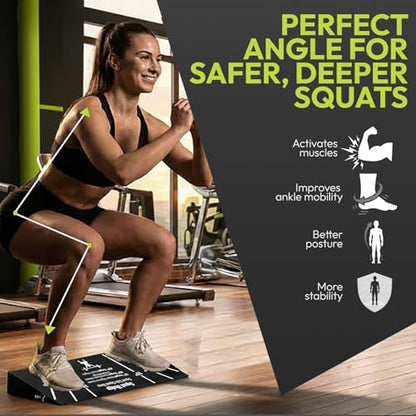 Squat Wedge Block – Non-Slip EVA Material Slant Board with 15°/30°/40° Angle Markings, 15° Heel-Elevated Incline Squat Wedge for Deep Squats & Calf Stretches (Gym, Home, Therapy & Yoga)
