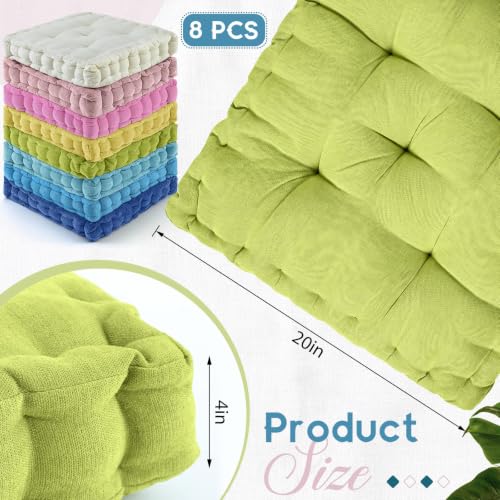 Jerify Macaron 8 Pcs Large Floor Pillow Cushion,Square 20 x 20 - color: Macaron, size: Square 20 x 20