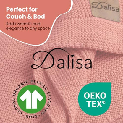Dalisa Alina GOTS Organic Cotton Throw Blanket, Amberglow, 50x60 in - color: Amber Glow, size: 50x60