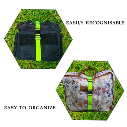 MAGARROW 1.5" Utility Luggage Straps with Buckle Adjustable, 4-Pack (Neon Green, 1.5 in x 4.5 ft) - color: Neon Green, size: 1.5 in x 4.5 ft