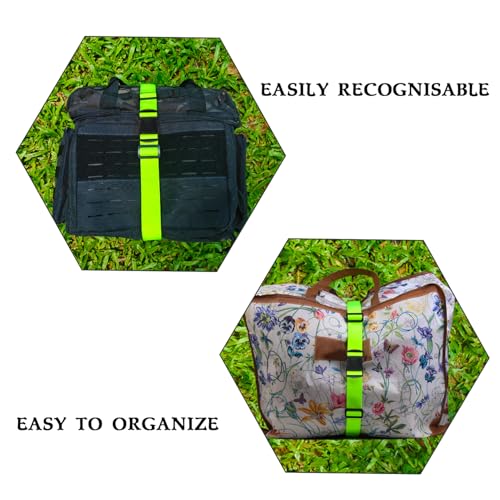 MAGARROW 1.5" Utility Luggage Straps with Buckle Adjustable, 4-Pack (Neon Green, 1.5 in x 4.5 ft) - color: Neon Green, size: 1.5 in x 4.5 ft