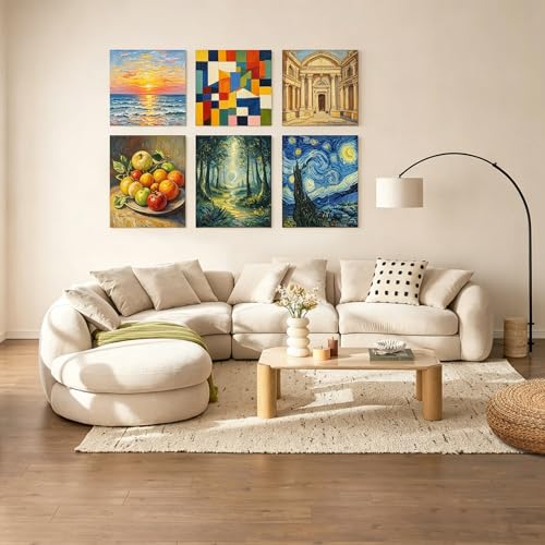 6 Pack Unfinished Blank Wood Panel Boards for Painting | 8 x 12inch Natural Wooden Painting Canvas for Oil, Acrylic Paint, Paint Pouring, DIY Art Crafts Projects - size: 8*12inch