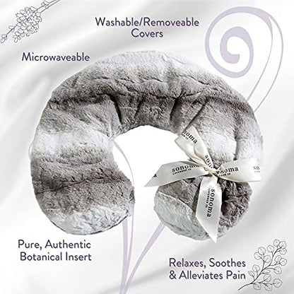 Sonoma Lavender Luxury Lavender Neck Pillow, Angora Platinum - color: Angora Platinum