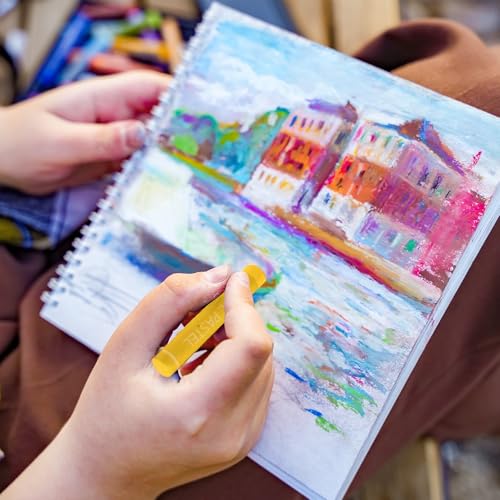 MECCANIXITY Soft Oil Pastels, Oil Pastel Crayons Vibrant Color Blendable Art Supplies for Painting Drawing Blending Painting Artists Beginners Professional(Dark Blue, Pack of 16) - color: Dark Blue