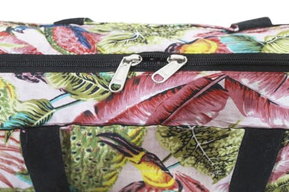 INDIAN CRAFT CASTLE Tote Bag with Yoga Mat Carrier Pocket Carryall Shoulder Bag for Office, Workout, Pilates, Travel, Beach and Gym - color: Pink & Green