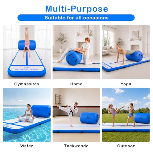 10FT Inflatable Gymnastics Tumbling Mat with 39.3 x 23.6 in Air Roller