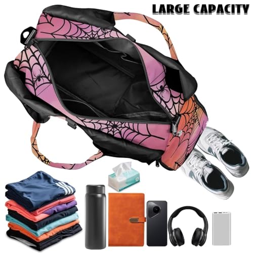 Gym Bag with Yoga Mat Holder Large Tote Bag With Multi Pockets for Women Men Dry Wet Separated Pocket Carryall Yoga Tote Bag for Pilates Travel Workout Office - color: Halloween
