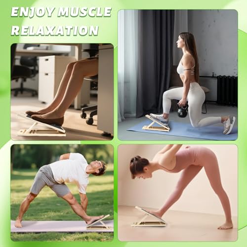 Portable Wooden Slant Board for Calf Stretching Slant Boards for Exercise Calf Stretcher Calf Stretch Board Physical Therapy Equipment Adjustable Incline Board for Knees Ankle Heel Feet Leg
