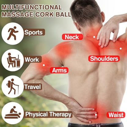 Novabright 100 Pack Cork Massage Ball 1.4 Inch Mini Myofascial Release Pressure Point Ball Lightweight Portable Deep Muscle Tissue Release Tool Acupressure Balls for Muscle Pain Relief, Yoga, Travel