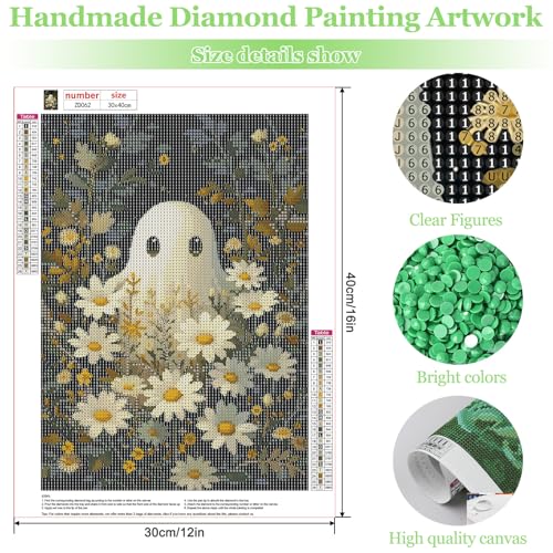 MAXBYE Diamond Painting Kits for Adults Beginners,Halloween 5D Full Round Drill Diamond Art Kit, Easy DIY Dot Painting Gem Craft for Home Wall Art 12x16in - color: ZD062