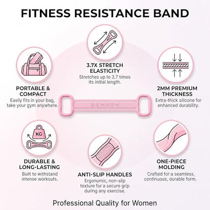 3 Pack Resistance Bands with Handles, Shoulder Trainer for Physical Therapy Home Workout Pilates, Ergonomic Grip Durable Exercise Bands - color: Pink (3 PCS)