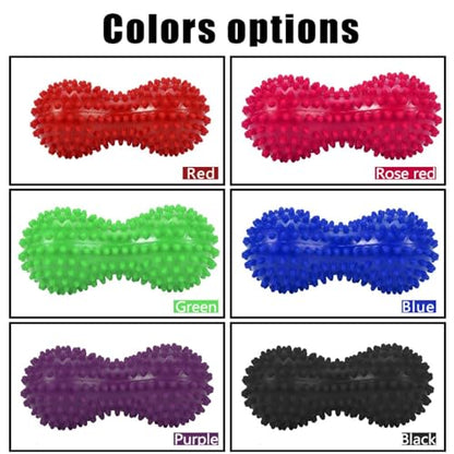 Agatige Double Peanut Massage Lacrosse Ball, Spiky Therapy Ball for Leg Back Shoulder Muscle Release Relief Deep Tissue Massage Yoga Ball for Yoga, Pilates, Tennis(Purple) - color: #5