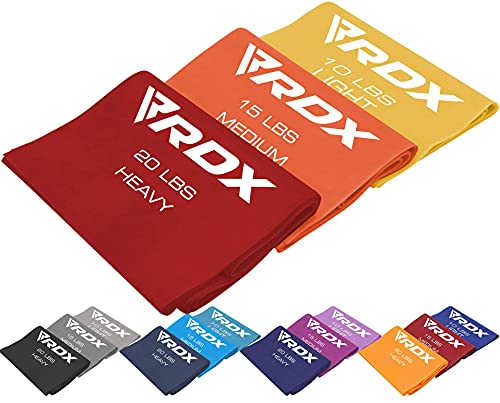 RDX Resistance Bands TPE 3단계 세트 1.5M 길이, REACH RoHS CPSIA 인증, 평평한 피부 친화적 두꺼운 스트레치 탄성 루프, 요가 홈 체육관 피트니스 운동 운동, 발레 필라테스 다리 훈련 슬리밍 - color: 세트 4