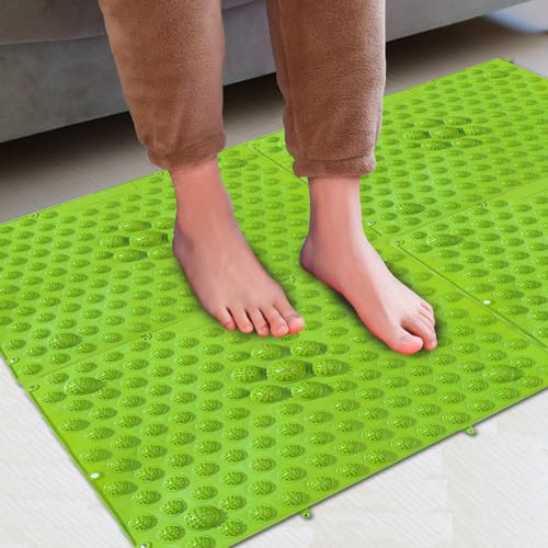 Foot Massage Mat Acupressure Mat Reflexology Walking Toe Plate Massage Pad Bathroom Yoga Anti-Slip Outdoor Game 4PCS (Green) - color: Green-4pcs