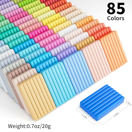Aestd-ST Polymer Clay Kit 85 Colors, Oven Bake Modeling Clay for Kids | Molding Clay Kit, 20 Sculpting Tools, DIY Accessory, Easy to Shape, Non-Sticky, Colorful, Storage Box, Gift for Kids & Adults - color: 85 Colors
