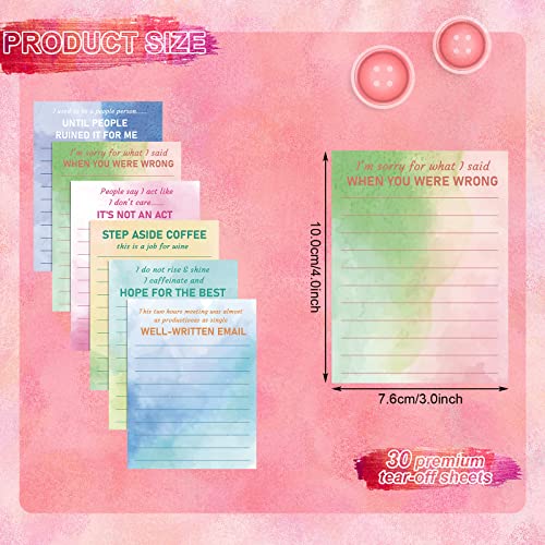 Pajean 12 Designs Funny Sticky Notes, Office to Do List,Watercolor Style | Sarcastic Notepads with Funny Sayings, 3 X 3.93 Inch Sticky Memo Pads, Assorted Colors, Office Desk Supplies - style: Watercolor Style