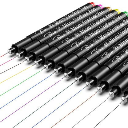 SAKEYR Point Micro Pens, 12 Colored 0.25mm Extra Fine Fineliner Pens, Quick-Dry Waterproof Ink, No Bleed-Through for Journaling, Bible Journaling, Planner, Sketching, Drawing, Note Taking