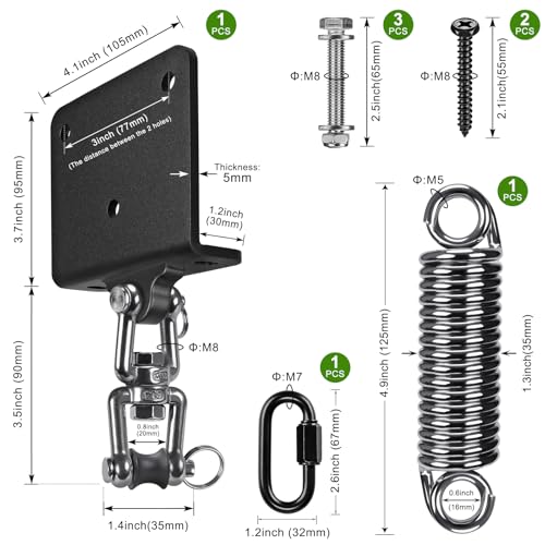 BeneLabel Heavy Bag Hanger for Punching Bag Beam Mount Hardware 360° Rotation Boxing Bag Ceiling Mount I-Beam Hanger for Hanging Heavy Punching Bags Wall Hangers - color: Beam Hanger with Spring