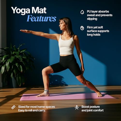 Natural Rubber Workout Mat with Bag | Thick Rubber mat 4.5 mm | Non Slip Yoga Mat Non Slip| Gym Mats for Home Gym Floor Mat, Home Exercise Mats for Home Workout Accessories, Fitness Mat, Workout Mats for Home Gym, Yoga Matt, Stretching Mat, Thick Exercise