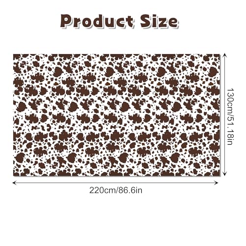 1Pc Cow Party Plastic Tablecloth 54 x 87 Inch Long Table Cover, Brown Cattle Party Tablecover for Farm Cow Theme Kids Baby Shower Birthday Dinner Picnic Kitchen Event - color: Brown Cow
