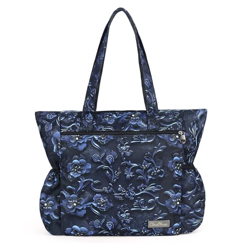 CLOUDMUSIC Shoulder Tote Bag For Nurses Teachers Work Gym Travel Beach Women With Large Capacity Waterproof - color: Mystery Blosoom