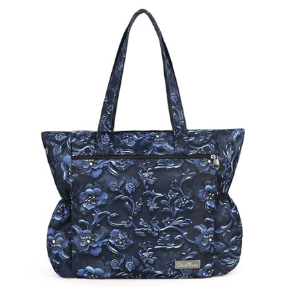 CLOUDMUSIC Shoulder Tote Bag For Nurses Teachers Work Gym Travel Beach Women With Large Capacity Waterproof - color: Mystery Blosoom