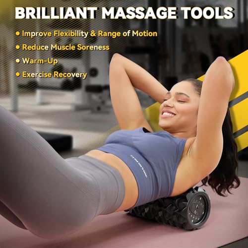 Vibrating Foam Roller, 5-Speed Electric Roller, Rechargeable