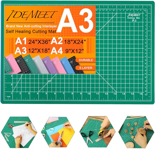 Density-upgraded Self Healing Cutting Mat, 18inch x 12inch Craft Cutting Mat for Table Protection, 5-Ply Rotary Cutting Board Double-sided for Cutting Quilting Modeling Projects, Green - color: Green, size: 18"L x 12"W