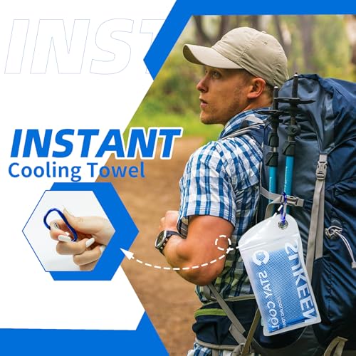 Sukeen 4 Pack Cooling Towels (40"x 12"), Cooling Neck Wraps, Soft Ice Towel - color: Blue/Grey/Green/Pink