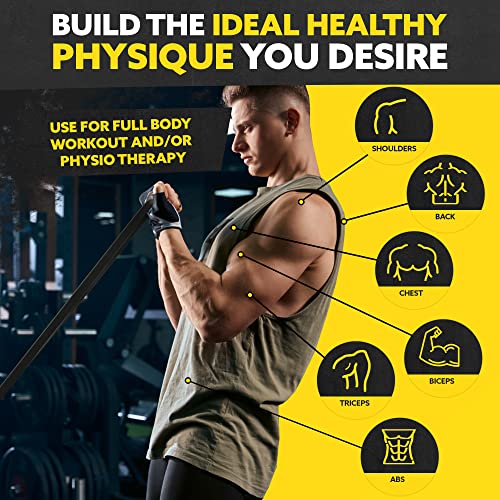 Long Resistance Bands Set, 5 Pull Up Assistance Bands for Working Out - color: Black