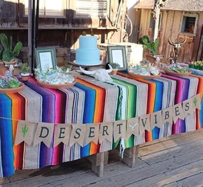 Del Mex Mexican Serape Blanket (X-Large, Tan) - color: Tan, size: X-Large