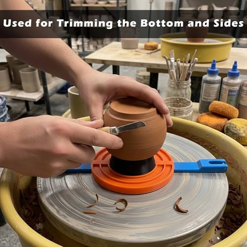 Pottery Centering Trimming Tool Set with Potter Bat System and 3 Pack Pottery Rim Cone, Ceramic Fixing Rim Shaper Tool
