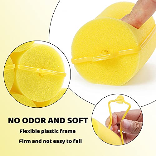 Jumbo Foam Sponge Hair Roller Soft Sleeping rollers Curvy Wavy Hairstyle Curling Hair Styling Tools 24 Pieces Use For Long Hair Short Hair Ladies And Children 2"X2.75"(yellow) - color: Yellow24