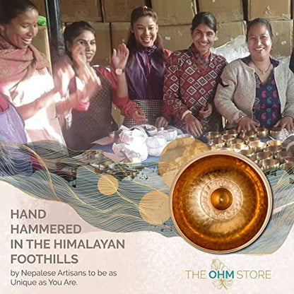Tibetan Singing Bowl Set by Ohm Store — Hand Hammered Lingam Meditation Sound Bowl — Yoga, Chakra Balancing, Mindfulness, Stress and Anxiety Relief - size: 4 Inch Lingam Bowl