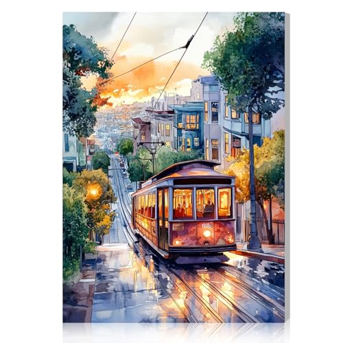 RICUVED Landscape Paint by Numbers Kit for Adults Beginners with Frame, Adults' Paint-by-Number Kits on Canvas, DIY Acrylic Painting by Numbers Easy Oil Painting by Number Kits for Home Decor, 8x12in - color: OMS047